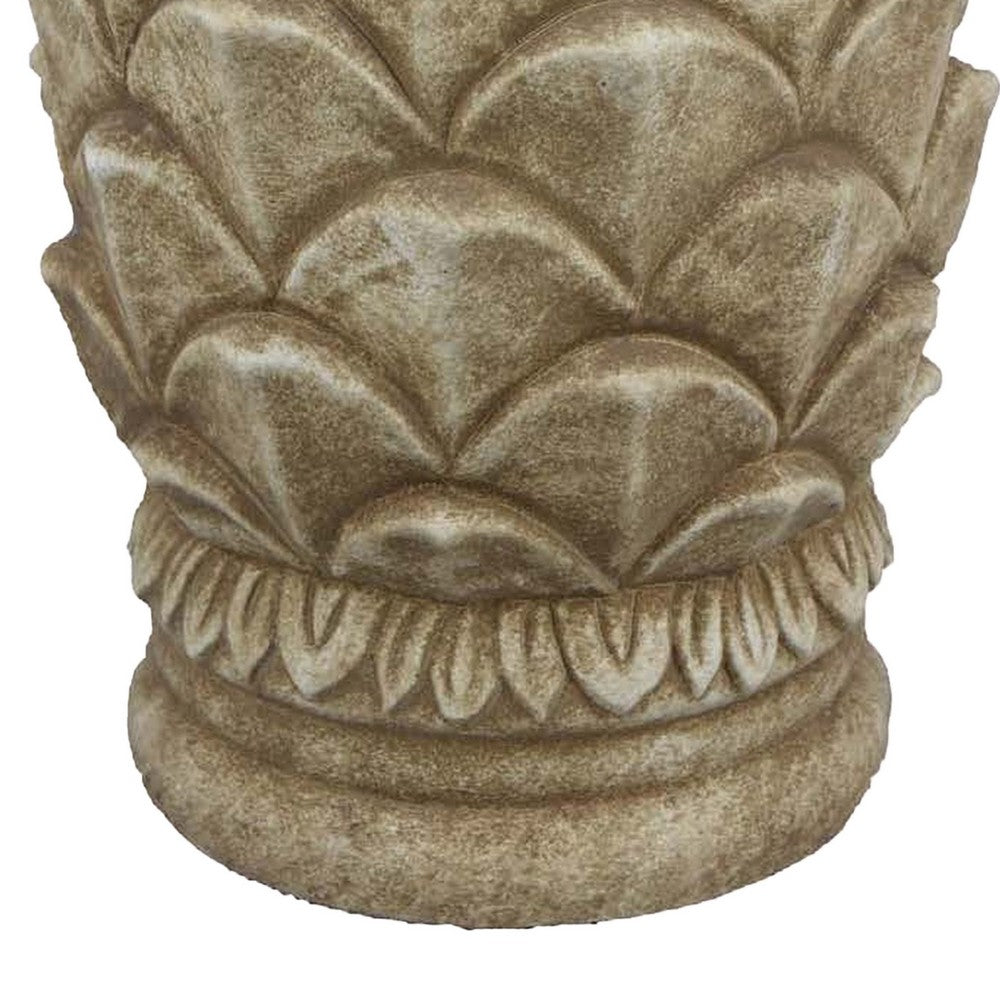 Rumi Accent Planter, Sculptured Pine Cone Brown Terracotta 14 Inch -BM331119