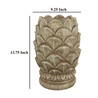 Rumi Accent Planter, Sculptured Pine Cone Brown Terracotta 14 Inch -BM331119