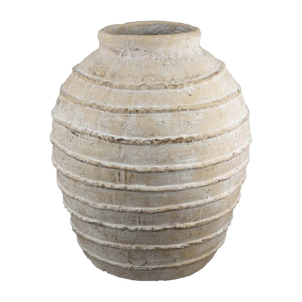 Lezlee Accent Planter, Beige Terracotta Textured Tapered Round 16 Inch -BM331123