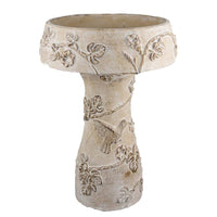Menon Bird Bath Feeder, Decorative Designs White Terracotta, 20 Inch -BM331126