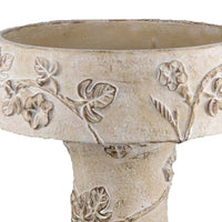 Menon Bird Bath Feeder, Decorative Designs White Terracotta, 20 Inch -BM331126