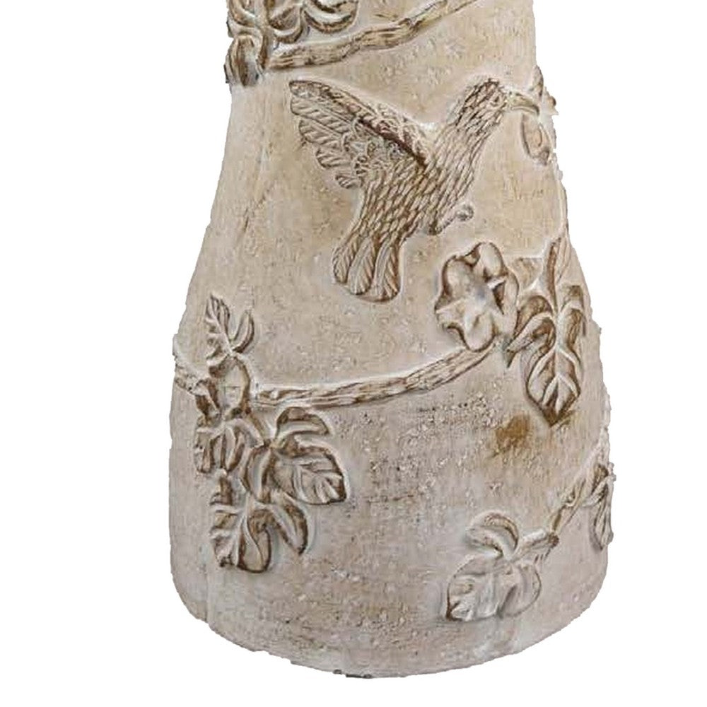 Menon Bird Bath Feeder, Decorative Designs White Terracotta, 20 Inch -BM331126