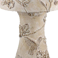Menon Bird Bath Feeder, Decorative Designs White Terracotta, 20 Inch -BM331126