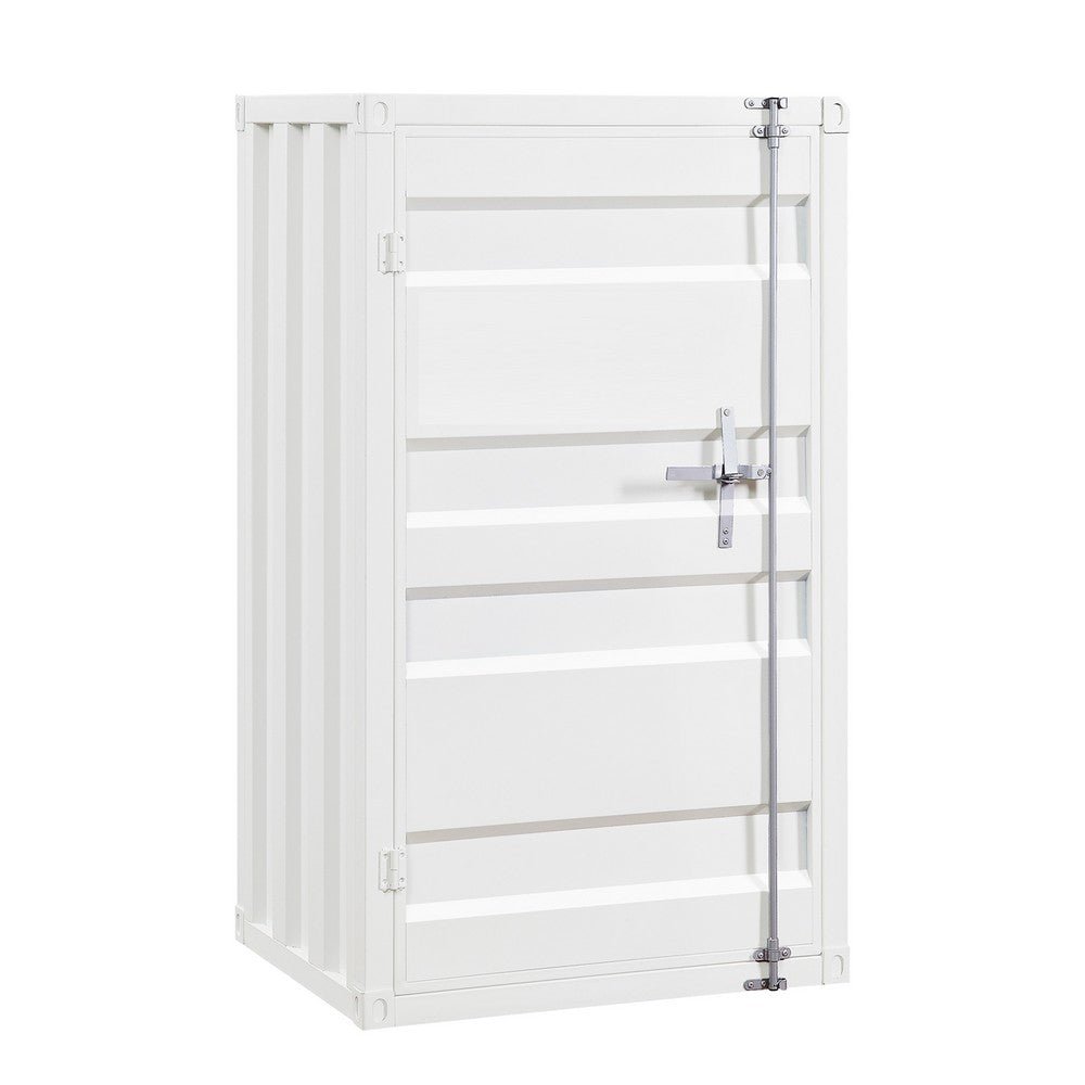 Dua Three Pc Full Bedroom Set, Recessed Panel Pattern, Industrial Style, White Metal - BM331141