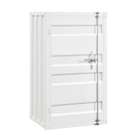 Dua Three Pc Full Bedroom Set, Recessed Panel Pattern, Industrial Style, White Metal - BM331141