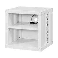 Dua Three Pc Full Bedroom Set, Recessed Panel Pattern, Industrial Style, White Metal - BM331141