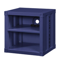 Dua Three Pc Full Bedroom Set, Recessed Panel Pattern, Industrial Style, Blue Metal - BM331142