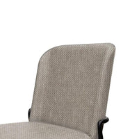 Jenny Dining Side Chair Set of 2, Beige Polyester, Black Iron Frame -BM331326
