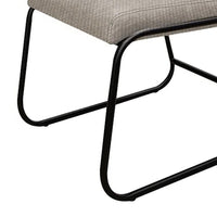 Jenny Dining Side Chair Set of 2, Beige Polyester, Black Iron Frame -BM331326