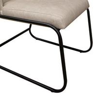 Jenny Dining Side Chair Set of 2, Gray Faux Leather, Black Iron Frame -BM331328