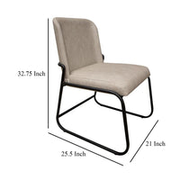 Jenny Dining Side Chair Set of 2, Gray Faux Leather, Black Iron Frame -BM331328