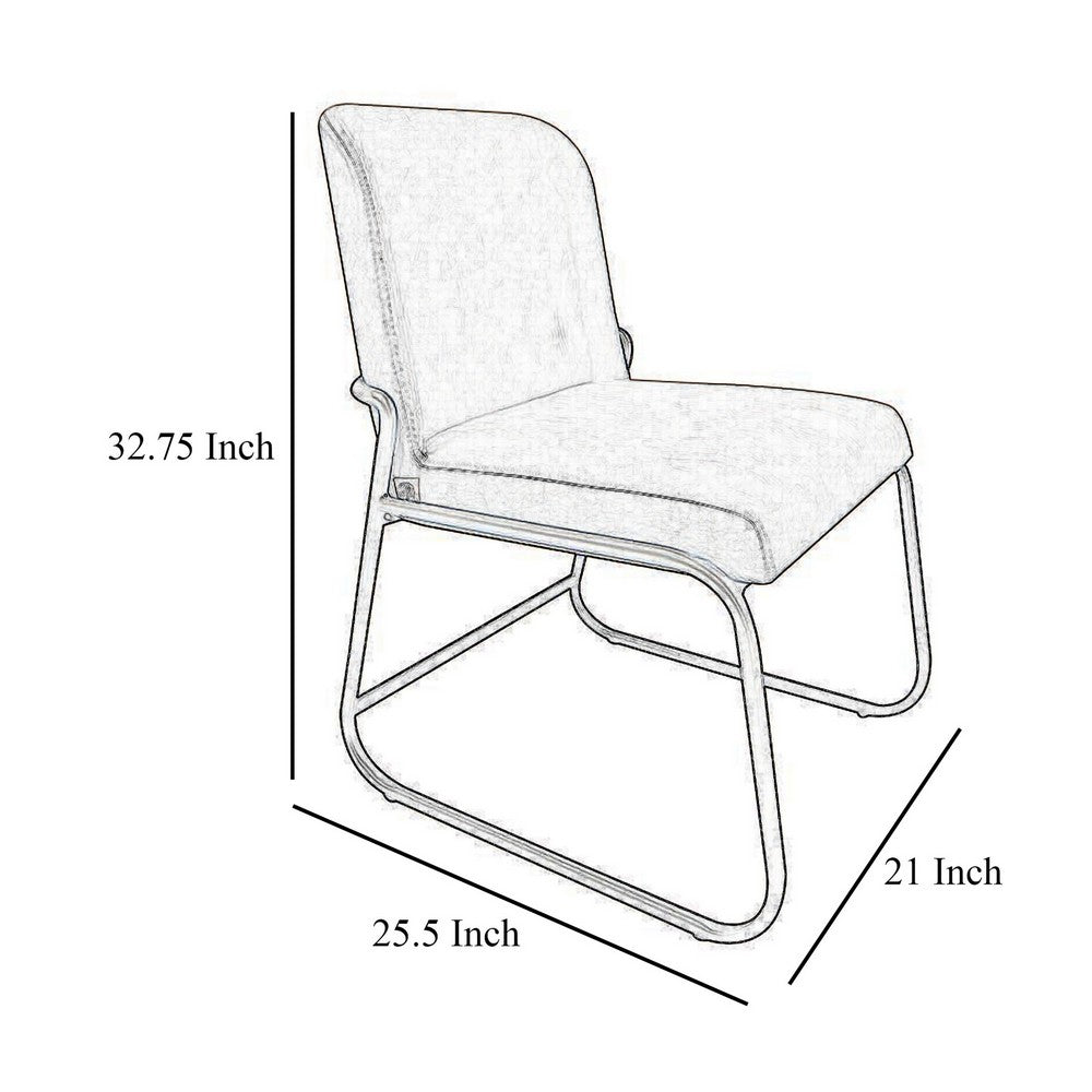 Jenny Dining Side Chair Set of 2, Dark Brown Faux Leather, Black Iron -BM331329