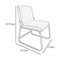 Jenny Dining Side Chair Set of 2, Dark Brown Faux Leather, Black Iron -BM331329