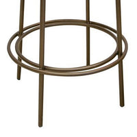Sierra Counter Height Stool, Brown Faux Leather, Brass Metal, 24 Inch -BM331331