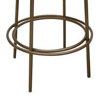 Sierra Bar Height Stool, Gray Faux Leather, Brass Metal Legs, 30 Inch -BM331332