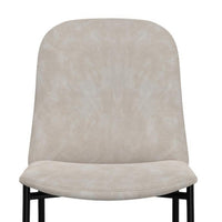Phoebe Counter Height Chair, Gray Faux Leather, Black Metal, 24 Inch -BM331334