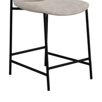 Phoebe Counter Height Chair, Gray Faux Leather, Black Metal, 24 Inch -BM331334