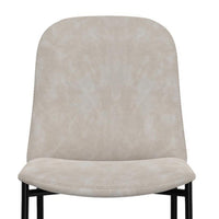 Phoebe Bar Height Chair, Gray Faux Leather, Black Metal, 30 Inch -BM331336