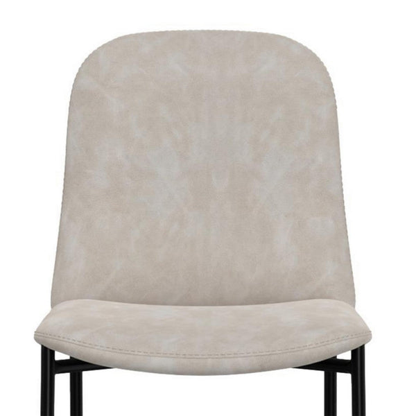 Phoebe Bar Height Chair, Gray Faux Leather, Black Metal, 30 Inch -BM331336