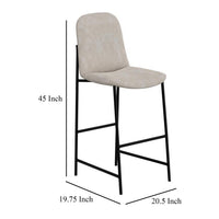 Phoebe Bar Height Chair, Gray Faux Leather, Black Metal, 30 Inch -BM331336