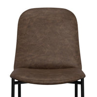 Phoebe Bar Height Chair, Brown Faux Leather, Black Metal Legs, 30 Inch -BM331337
