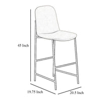 Phoebe Bar Height Chair, Brown Faux Leather, Black Metal Legs, 30 Inch -BM331337