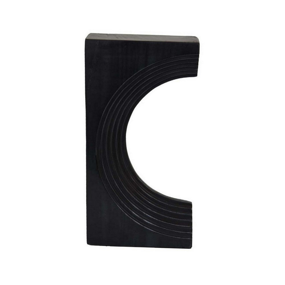 Keveny Tabletop Decor, C Arch Sculpture Texture Black Marble, 13 Inch -BM331341