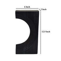 Keveny Tabletop Decor, C Arch Sculpture Texture Black Marble, 13 Inch -BM331341