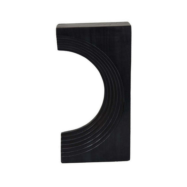 Keveny Tabletop Decor, C Arch Sculpture Texture Black Marble, 13 Inch -BM331341