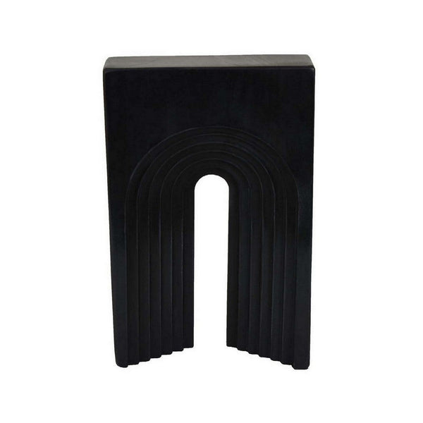 Keveny Tabletop Decor, Arched Sculpture Texture Black Marble, 11 Inch -BM331342
