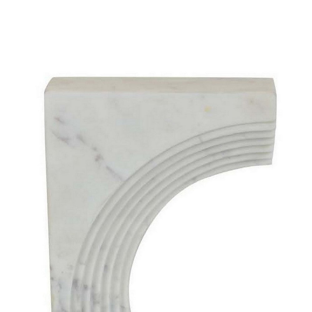 Keveny Tabletop Decor, C Arch Sculpture Texture White Marble, 13 Inch -BM331343
