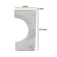 Keveny Tabletop Decor, C Arch Sculpture Texture White Marble, 13 Inch -BM331343