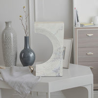 Keveny Tabletop Decor, C Arch Sculpture Texture White Marble, 13 Inch -BM331343