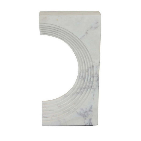 Keveny Tabletop Decor, C Arch Sculpture Texture White Marble, 13 Inch -BM331343