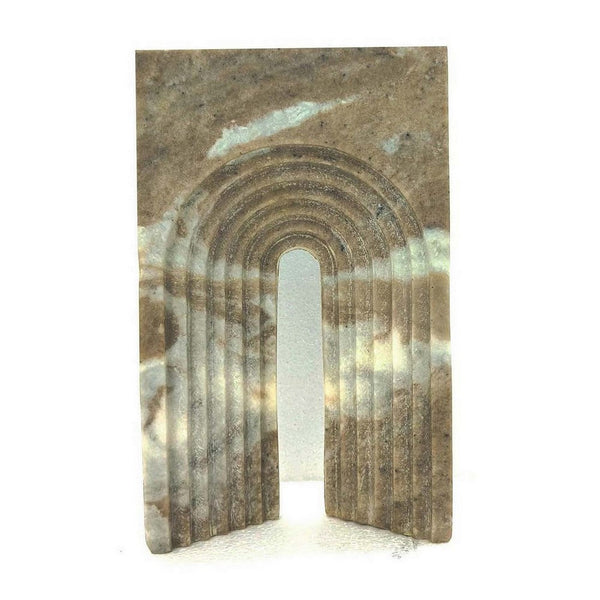 Keveny Tabletop Decor, Arch Sculpture Textured Brown Marble, 11 Inch -BM331344