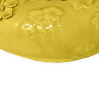 Remi Flower Vase, Decorative Yellow Ceramic w Floral Motifs, 12 Inch -BM331350