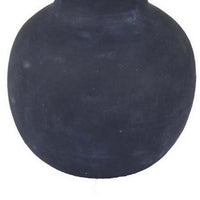 Enya Flower Vase, 3D Spike Accent Narrow Neck, Black Ceramic, 15 Inch -BM331353
