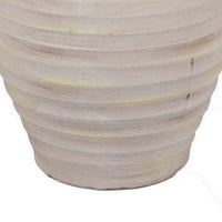 Zoya Flower Vase, Home Accent Textured Ivory Ceramic Pot, 15 Inch -BM331354