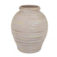 Zoya Flower Vase, Home Accent Textured Ivory Ceramic Pot, 15 Inch -BM331354