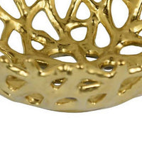 Gona Decorative Bowl, Abstract Geometric Cutout Design, Gold Ceramic -BM331356
