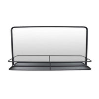 Feno Decorative Wall Mirror, 30 Inch Landscape Black Metal Frame -BM331359