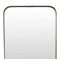 Feno Decorative Wall Mirror w Rack, Portrait Style 30 Inch Gold Metal -BM331360