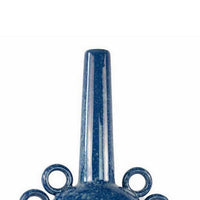 Kary Flower Vase, Unique 3D Aesthetic, Narrow 23 Inch Blue Ceramic -BM331364