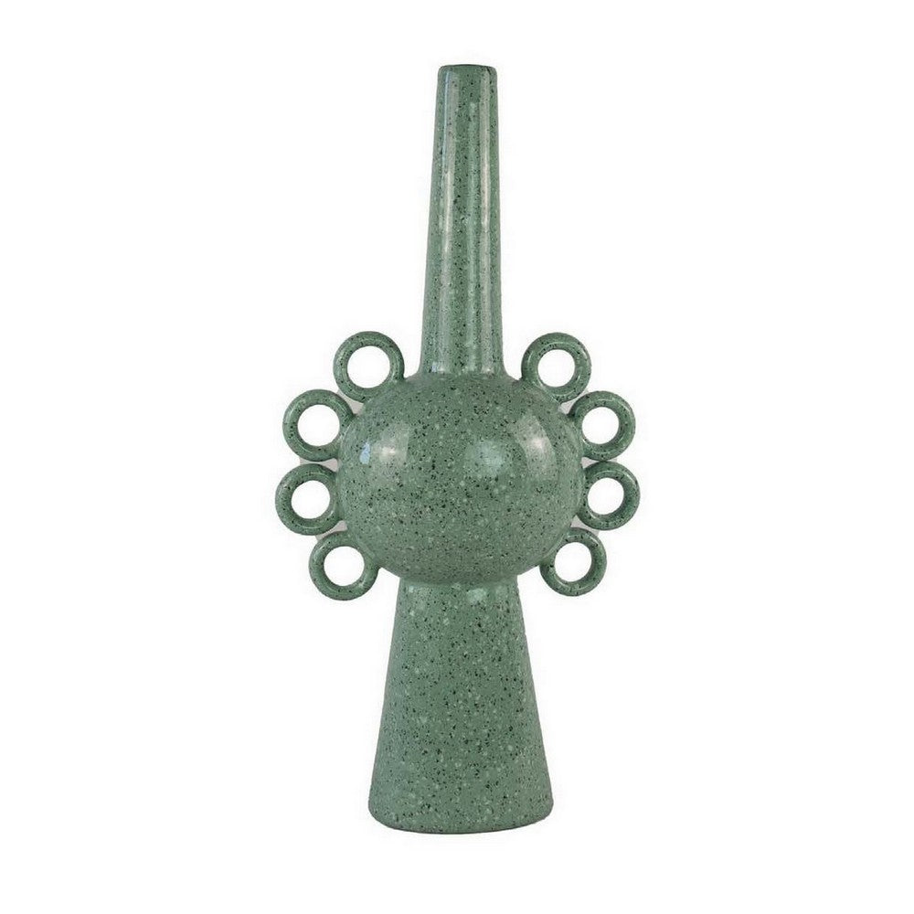 Kary Flower Vase, Unique 3D Look, Narrow 23 Inch Sage Green Ceramic -BM331365