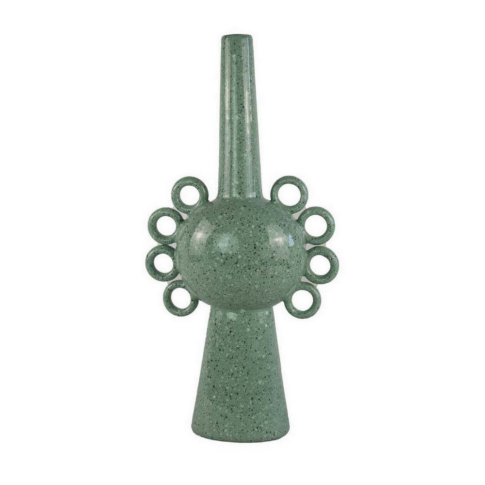 Kary Flower Vase, Unique 3D Look, Narrow 23 Inch Sage Green Ceramic -BM331365