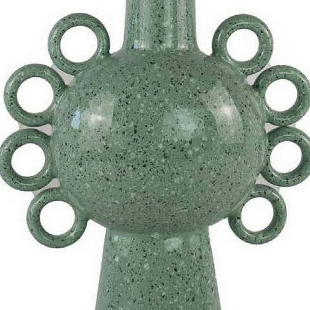 Kary Flower Vase, Unique 3D Look, Narrow 23 Inch Sage Green Ceramic -BM331365