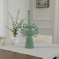 Kary Flower Vase, Unique 3D Look, Narrow 23 Inch Sage Green Ceramic -BM331365