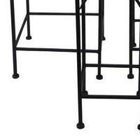 Plant Stand Table Set of 3, Metal Square Mosaic Pattern Top, Colorful -BM331385