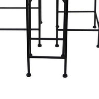 Plant Stand Table Set of 3, Metal Square Mosaic Pattern, Blue, White -BM331386