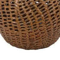 Fila Decorative Vase, 11 Inch Braided Perforated Ceramic Body, Brown -BM331389